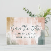 モダン秋水彩抽象芸術結婚写真 セーブザデート (スタンド正面)