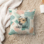 モダン秋田犬の肖像画 - 抽象的なパステルアート クッション (ブランケット)