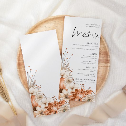 モダン秋秋花模様の結婚紅葉 メニュー