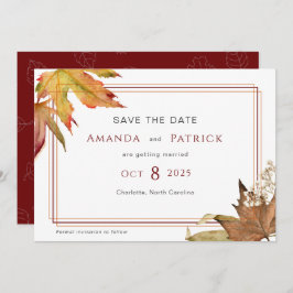 モダン秋紅葉庭園の結婚式 セーブザデート