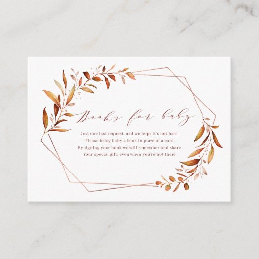 モダン秋緑化幾何学図書リクエスト エンクロージャーカード (正面)