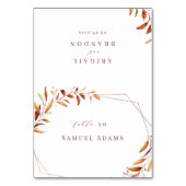 モダン秋緑化幾何折り畳み座席表 テーブルナンバー (正面)