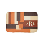 モダン秋色ブロックパーソナライズされた バスマット (正面)