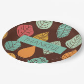 モダン秋葉パターン ペーパープレート (アングル)