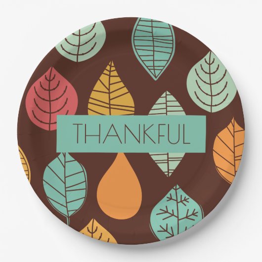 モダン秋葉パターン ペーパープレート (正面)