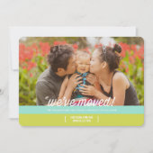 モダン移動発表を縞で飾ります 案内状 (正面)