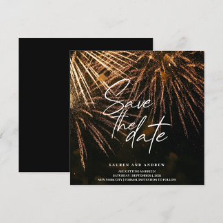 モダン稲妻の火を日結婚付の 招待状