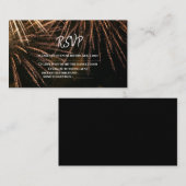 モダン稲妻ファイアウェディングRSVPカード エンクロージャーカード (正面/裏面)