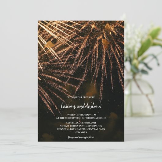 モダン稲妻火災結婚の 招待状 (スタンド正面)
