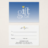 モダン空はっきりした青金ゴールドグラデーションハートギフトハート (正面&裏面)