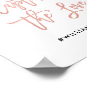 モダン童話バラ金ゴールドの結婚ハッシュタグ記号 ポスター (角)