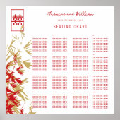 モダン竹葉結婚中国のの座席表 ポスター (正面)