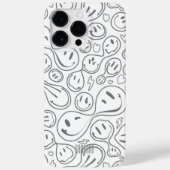 モダン笑顔スマイルパターン スタイリッシュホワイト Case-Mate iPhoneケース (裏面)