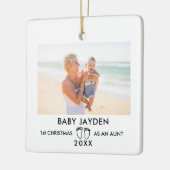 モダン第1回クリスマスおばさん新生児写真 セラミックオーナメント (左)