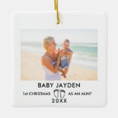 モダン第1回クリスマスおばさん新生児写真 セラミックオーナメント (正面)