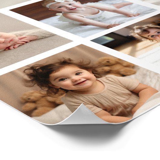 モダン第1回誕生日フォトマイルストーンポスター ポスター (角)