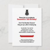 モダン第16誕生日レッドリボン 招待状 (裏面)