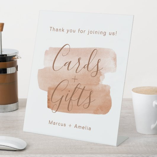 モダン筆のミニマルな結婚式のプレゼント 台座サイン (インサイチュ)