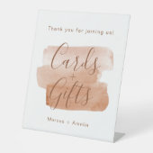 モダン筆のミニマルな結婚式のプレゼント 台座サイン (正面)