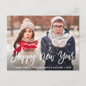 モダン筆の台本フォトハッピー新年 ポストカード (正面)