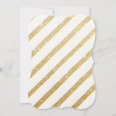 モダン筆の金ゴールドストライプリハーサル 招待状 (裏面)