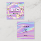 モダン筆跡ホログラフィグリッタースクエア事業 スクエア名刺 (正面/裏面)