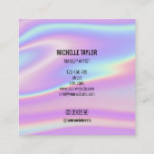 モダン筆跡ホログラフィグリッタースクエア事業 スクエア名刺 (裏面)