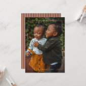 モダン箔押しメリークリスマス 写真カード 1枚の写真 カード (正面/裏面インサイチュ)