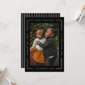 モダン箔押しメリークリスマス 写真カード 1枚の写真 カード (正面/裏面インサイチュ)