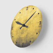 モダン粗野な黄色灰色白色抽象芸術 ラウンド壁時計 (傾斜)