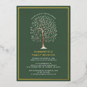 モダン系図学ツリーアニュアルファミリー懇親会金ゴールド 箔招待状 (正面)