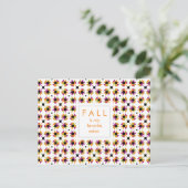 モダン紅葉キルトパターン ポストカード (スタンド正面)