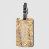 モダン紅葉パタパーソナライズされたーン ラゲッジタグ (正面縦)
