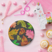 モダン紅葉パターン |感謝祭 ペーパープレート (パーティー)