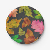 モダン紅葉パターン |感謝祭 ペーパープレート (正面)