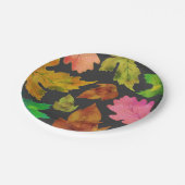 モダン紅葉パターン |感謝祭 ペーパープレート (アングル)