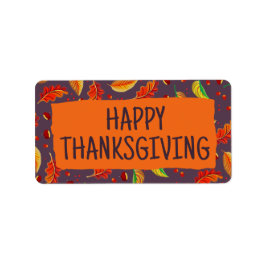 モダン紅葉栗秋感謝祭 ラベル