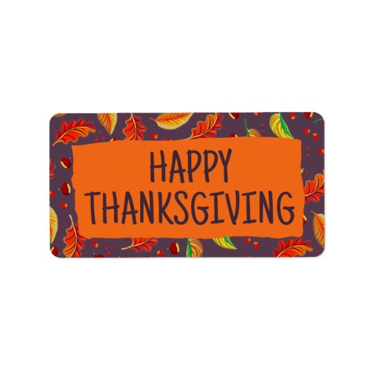 モダン紅葉栗秋感謝祭 ラベル (正面)