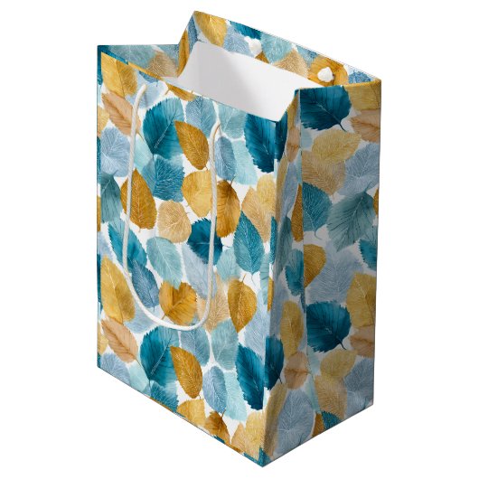 モダン紅葉水彩継ぎ目なしパターン ミディアムペーパーバッグ (正面アングル)