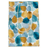 モダン紅葉水彩継ぎ目なしパターン ミディアムペーパーバッグ (裏面)