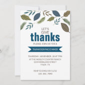 モダン紅葉、感謝祭 招待状 (正面)