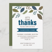 モダン紅葉、感謝祭 招待状 (正面/裏面)