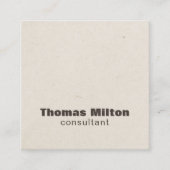 モダン紙テクスチャーシンプルブラウンコンサルタント スクエア名刺 (正面)