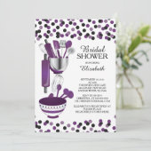 モダン紙吹雪キッチンブライダルシャワー招待状 招待状 (スタンド正面)