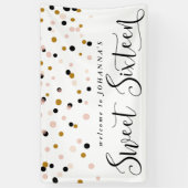 モダン紙吹雪ドットSweet sixteen誕生日バナー 横断幕 (縦)