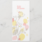 モダン紙吹雪フラワー結婚花びらのディナー メニュー (正面)