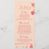 モダン紙吹雪フラワー結婚花びらのディナー メニュー (裏面)