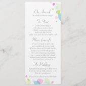 モダン紙吹雪フラワー結婚花びらのディナー メニュー (裏面)