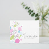 モダン紙吹雪フラワー花びらは日付カードを保存 案内ポストカード (スタンド正面)