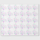 モダン紙吹雪フラワー花びらカスタムウェディングラップ ラッピングペーパー (フラット)